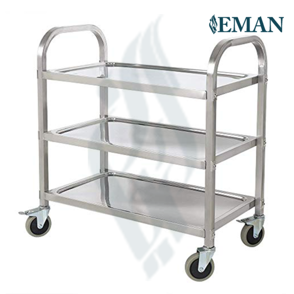 Three-Tier Stainless Steel Dining Cart