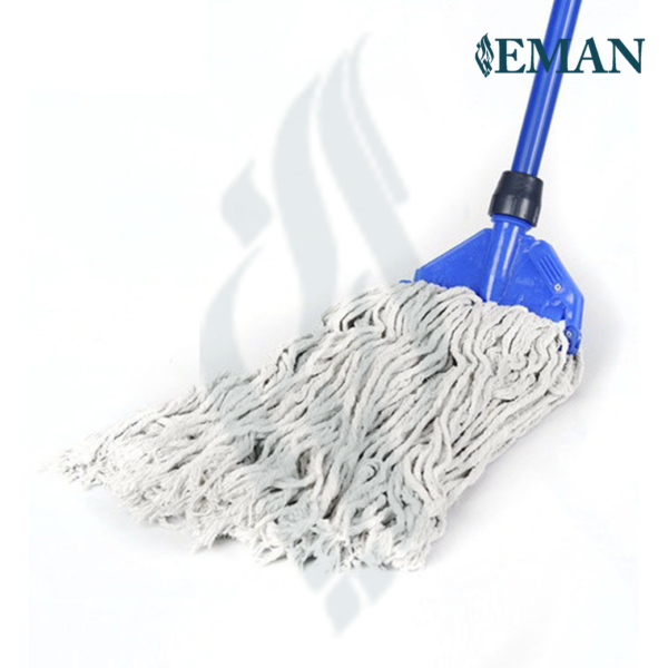 Floor Cleaning Wet Mop With Stick White/Blue - Image 3