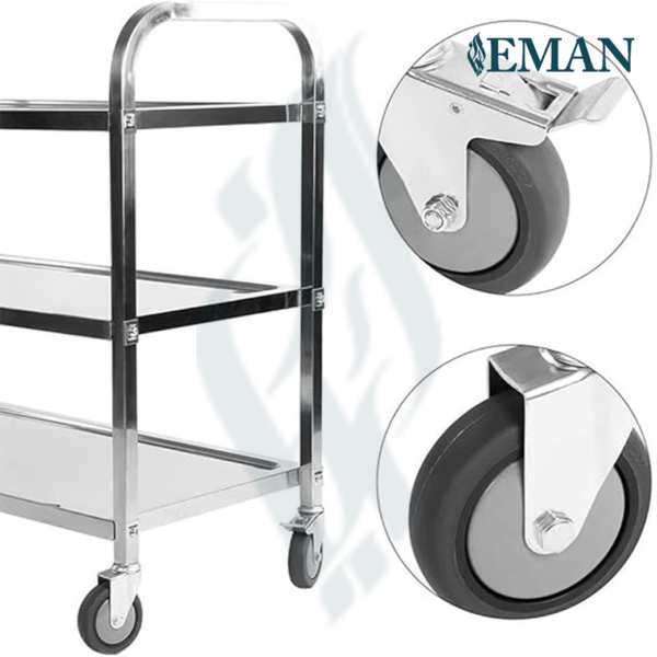 Three-Tier Stainless Steel Dining Cart - Image 5